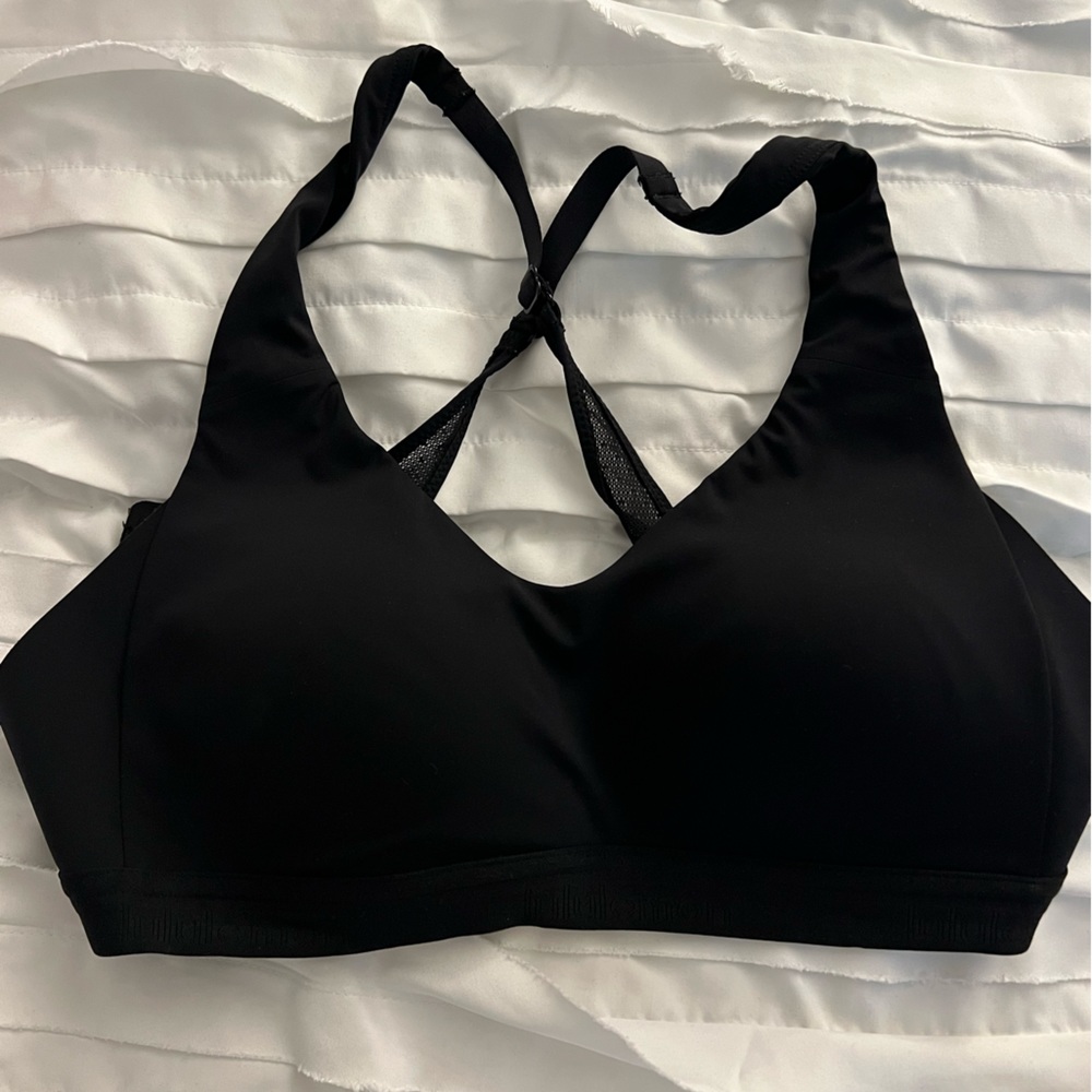 Lululemon Black Mesh Cross Back Adjustable Sports Bra